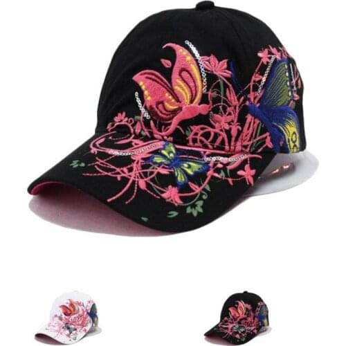 Fashion Butterfly Embroidery Baseball Caps Men Women Snapback Hip Hop Hat Summer Breathable Sun Gorras Unisex Streetwear Bone