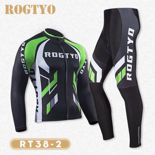 Mens Cycling Jersey Suit Winter Thermal Fleece Long Sleeve Mountain Bike Road Bicycle Shirt Padded Pants