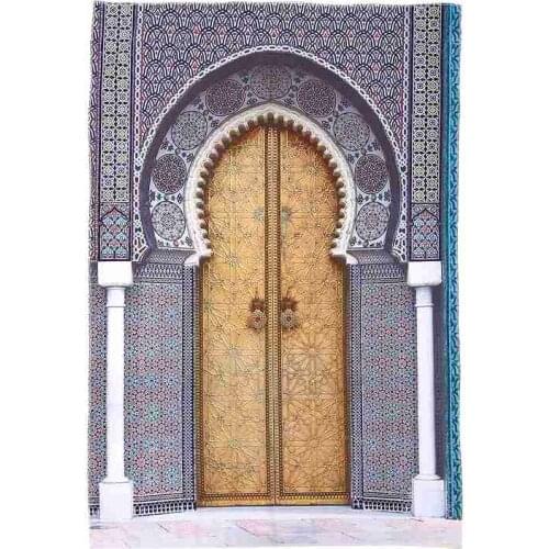 New Arabian Decor Collection, Golden Door of Royal Palace in Fes Morocco Vintage Moroccan Artwork Picture, Bedroom Living Room D