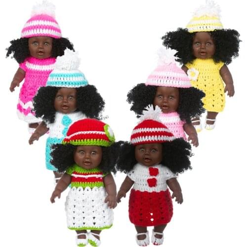 New 30cm Doll+Sweater Christmas Best Gift For Baby Girls Black Toy Mini Cute Explosive hairstyle Doll Children Girls