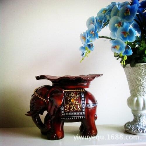 [Factory wholesale] European resin elephant stool household necessities standing leaves upscale furnishings