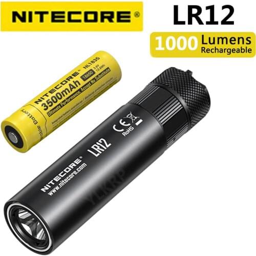 Original NITECORE LR12 1000 lumens retractable flashlight camp light, using CREE XP-L HD V6 lamp bead lighting