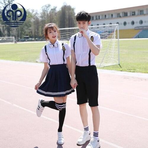 Students School Uniforms Teenager Summer School Wear Short Sleeve Japanese Novelty Sailor Suits Uniforms Academy Custom D-0571