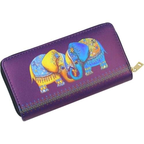 Elephant Zipper Wallets Lady Coin Purse Moneybags ID Cards Holder Woman Long Clutch Wallet Handbags Purses Bags Billfold Pocket
