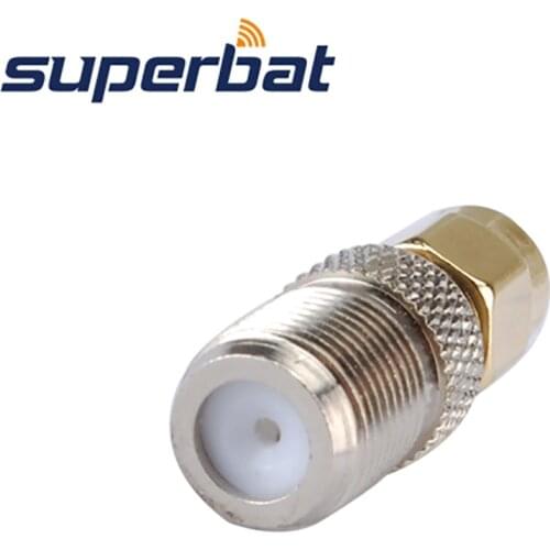 Superbat RP-SMA Plug to F Type Jack Straight RF Coaxial Connector Adapter