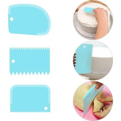 Cake Scraper Pastry Dough Cutter Cake Bread Slicer Baking Pasty Tools Scraper Cake Blade Silicone Spatula For Patisserie 3PCs
