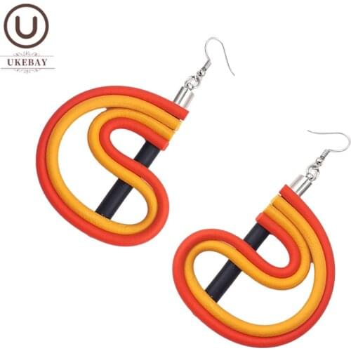 UKEBAY New Designer Handmade Big Statement Earrings For Women Multicolor Drop Earrings Bohemia Jewelry Party Accessories Gifts