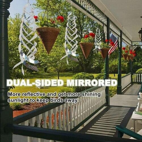 Rotating Hanging Reflective Rod Bird Pest Repeller Tool Reflectors Yard Deterrent Sparrows Scare Rods Bird For Garden D4I9