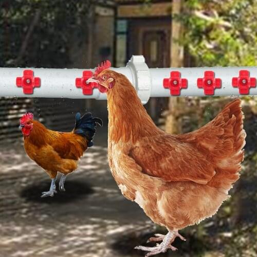 10pcs Horizontal Side Mount Chicken Nipples Waterer Automatic Poultry Drinker Tools