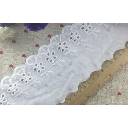 10 Yards 100% Cotton Cloth Lace Trim for DIY Crafts Costume Sewing Accessories Pure White Cotton Lace Fabric 9cm Width
