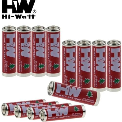 100Pcs/lot Hi-Watt R6P 1.5V AA Battery Heavy Duty 1.5Volt UM3 15F AA Carbon Dry Battery 2A Batteries Bateria Baterias For Toys