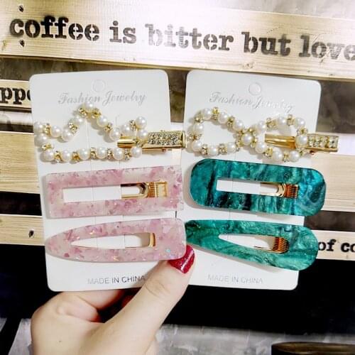 3pcs/set Korean New Fashion Hairpins Side Clip Women Girls Trendy Barrettes Headwear Pearl Crystal Hair Accessories Hairgrip