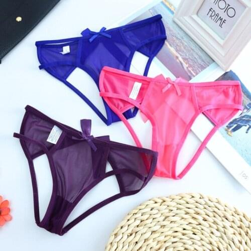Hollow Out Sexy Panties Thong Women Underwear G String Bow Seamless Lace Briefs Low Waist Tangas Calcinha Feminina