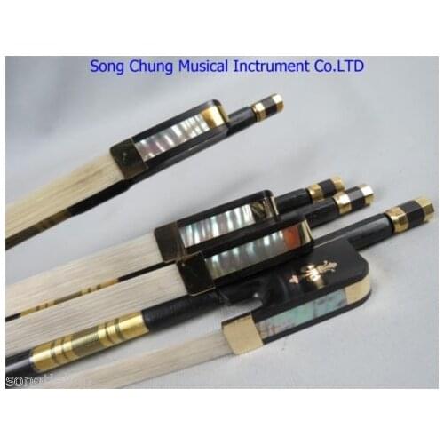 4pcs of best plaid master black Carbon fiber CELLO bow 4/4 #8702