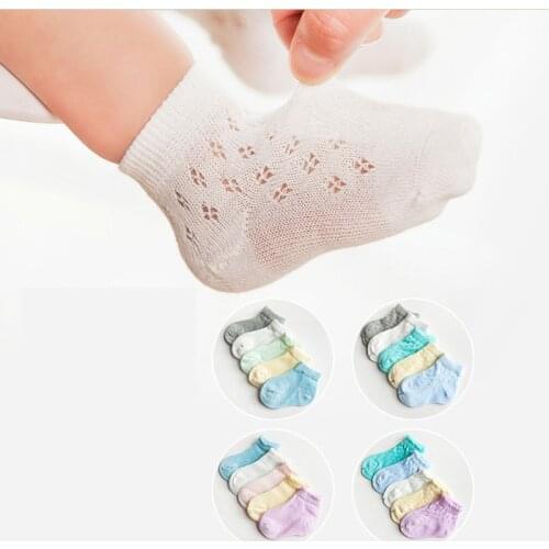 5Pair/lot childrens socks 0-9 years old cotton mesh thin section baby socks children baby socks