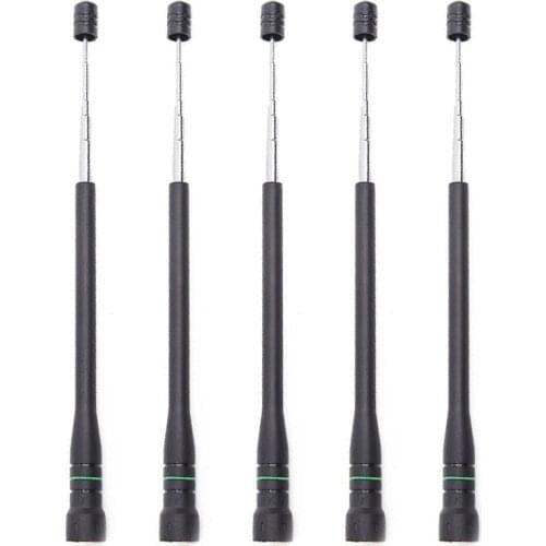 5pcs ABBREE AR-775 Telescopic SMA-Male VHF UHF Dual Band Antenna For Yaesu VX-6R TYT TH-UV8000D MD-380 Wouxun Walkie Talkie