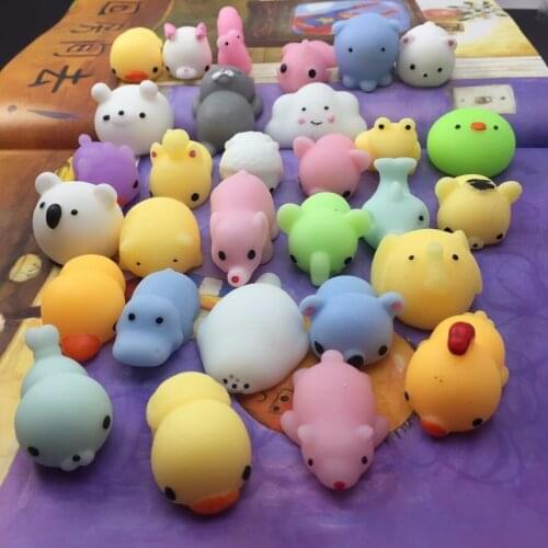 5Pcs/lot Ushihito Mochi Antistress Ball Squeeze Squishy Kawaii Doll Stretchy Animal Healing Stress Soft Kid Action Figures Toys
