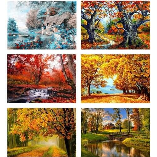Diamond Embroidery Scenic Diamond Painting Full Square Diamond Mosaic Trees Picture Of Rhinestone Living Room Home Decoration