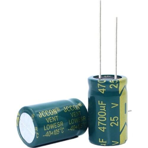 5pcs High frequency low resistance aluminum electrolytic capacitor 25v4700UF 4700uf25v volume: 16x25