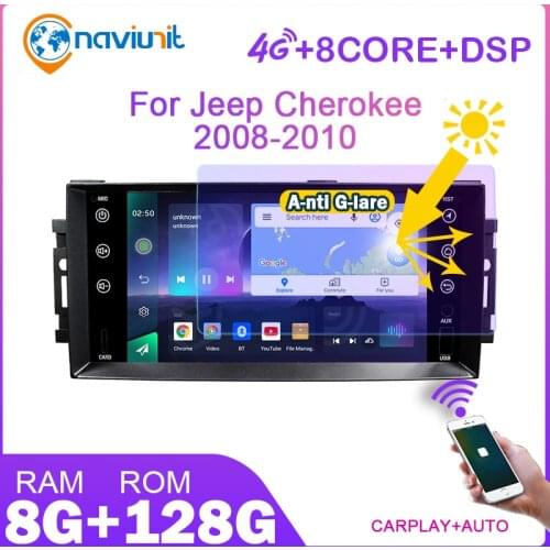 2 din android 10 car radio screen For Jeep Compass Commander Cherokee Wrangler Liberty Patriot Chrysler Sebring Charger CARPLAY