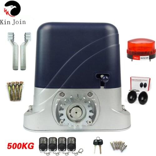Automatic 1200kg-500kg Sliding Gate Opener Electric Operator with Remote Control alarm light photocell wireless keypad Optional