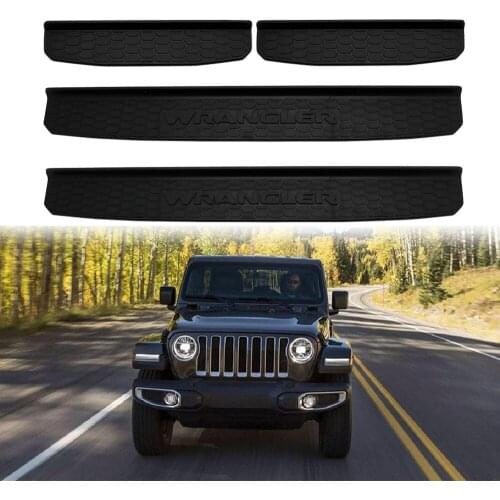 Black 4 Door Plastic Sill Scuff Plate Guards for JEEP WRANGLER 2018 JL 4-Door Car Parts Interior Accessories for Jeep Wrangler