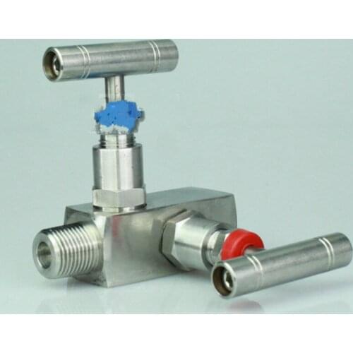 High Pressure 304 Stainless Steel 2 Way Instrument Manifold Valve NPT 1/2 multi-way manifold valve female male 2-way valve