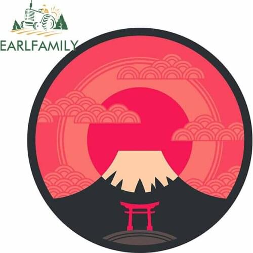 EARLFAMILY 13cm x 12.8cm For Japanese Landscape Car Accessories Stickers Bumper Decal Waterproof Creative Sticker Decoration
