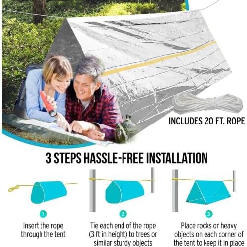 Emergency Tent Emergency Survival Sleeping Bag Lightweight Waterproof Thermal Emergency Blanket, Bivy Sack Outdoor Survival Tool