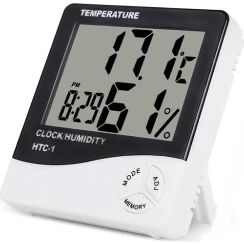 LCD Electronic Digital Temperature Humidity Meter Indoor Outdoor Thermometer Hygrometer Weather Station Clock