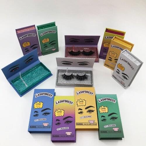 Private Label 25mm Mink Eyelash Custom Box Lashforest Eye Lash Cases for 3D Dramatic Lashes