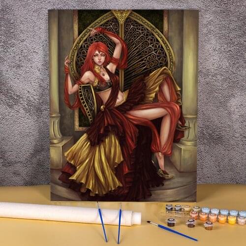 Cartoon Girl Woman Painting By Numbers Package Acrylic Paints 40*50 Picture By Numbers Photo Wall Decoration Handicraft