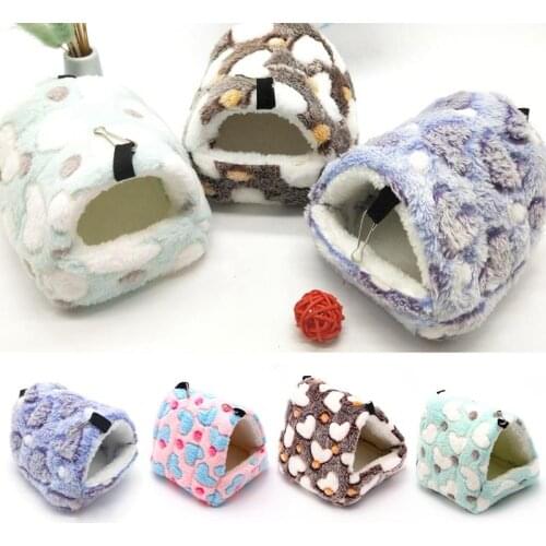 Small Animal Pets Cages Winter Spring Hamster Guinea Pig Squirrel Keep Warm Nest Soft Comfortable Sleepping Bed Hammock Tent