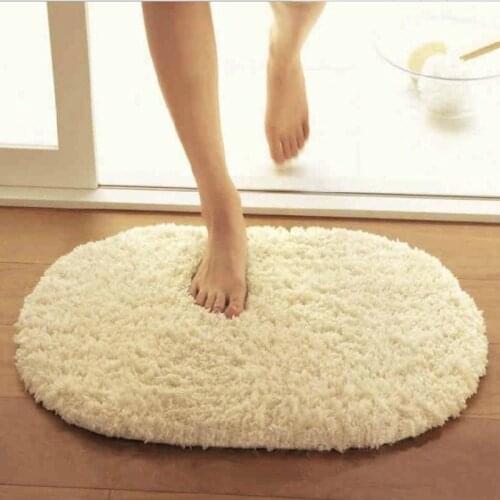 6 colors ordinary oval carpet bedroom bedside living room plush floor mat soft fluffy carpet kitchen bathroom non-slip mat