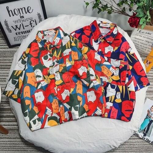Summer High Quality Mens Hawaiian Shirt Loose Printed Short Sleeve Big Us Size Hawaii Men Beach Playing Cards Avatar Shirts 2XL