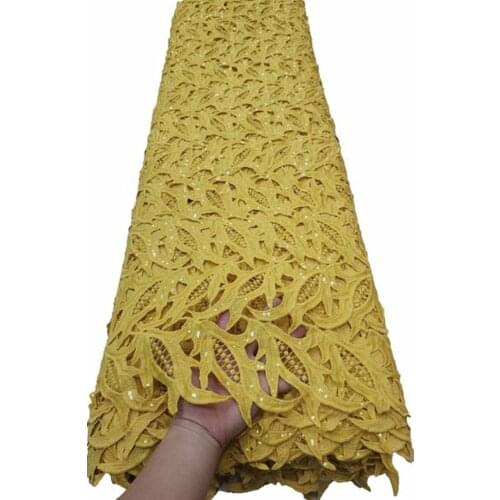 2020 Best Selling milk silk laces with Sequins African Fabric High Quality Nigeria Tulle cord Lace Fabric For Wedding YTB96