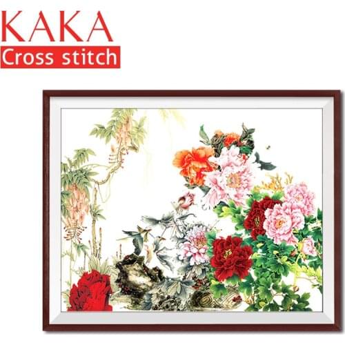 Cross stitch kits,Embroidery needlework sets with printed pattern,11CT-canvas for Home Decor Painting,Flowers Full NCKF160
