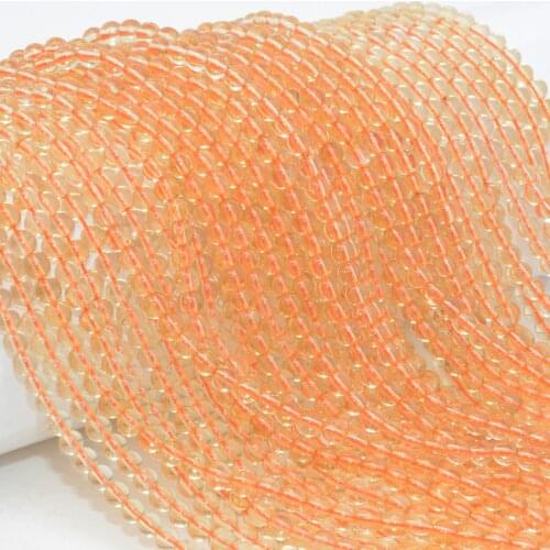 Natural Clean Citrine Loose Round Beads 4mm-4.2mm, Without Color Treatment