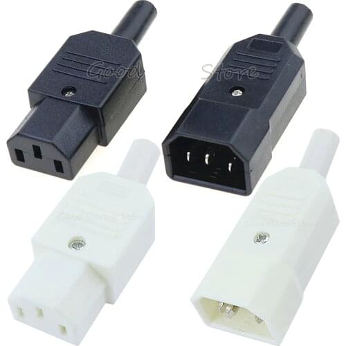 New Wholesale Price 10A 250V Black IEC C13 Male Plug Rewirable Power Connector 3 pin ac Socket