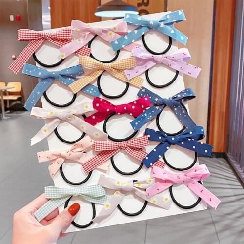 New Bow-knot Hair Rope Fashion Girls Hair Accessories Polka Dot Hair Clip Set Kids Hair Decorate Cloth Hair Suit for Children
