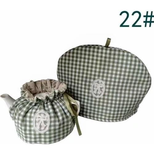 Fresh Green Grid Simple Cotton Home Teapot Keep Warm / Anti-Scald Insulation/ Dust-Proof Cover