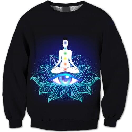 REAL American US SIZE Chakra Balanced - Elevation Sublimation Print Plus Size Crew Neck Sweatshirt