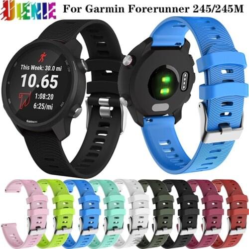 20mm Smart Watch Sport Silicone Watchband Strap For Garmin Forerunner 245 245M 645/Vivoactive 3 Bracelet Watch Band Wristband