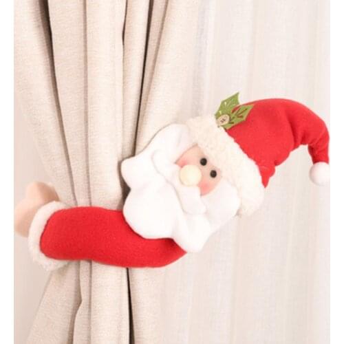 Christmas Santa Claus Snowman Curtain Buckle Ornament Tieback Fastener Holder 667A