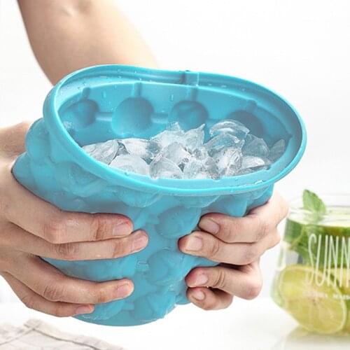 Silicone Ice Bucket Champagne Whisky Beer Ice Cube Maker Portable Bucket Wine Ice Cooler Beer Kitchen Tools Kitchen Accessorie
