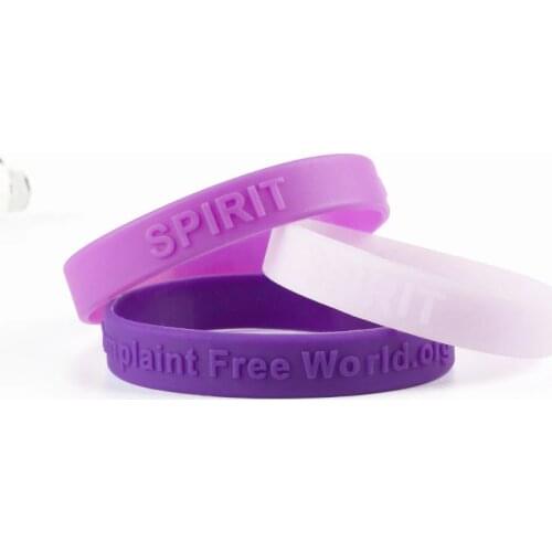 3PCS A Complaint Free World.org Silicone Bracelets&Bangles Purple Sports Spirit Wristbands Men Women Lovers' Student Gifts SH285