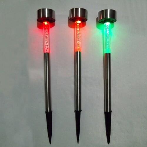 Solar Garden Light Outdoor Waterproof Acrylic Bubble Tube Solar Power RGB Garden Pathway Lawn Lamp Patio Decoration Landscape