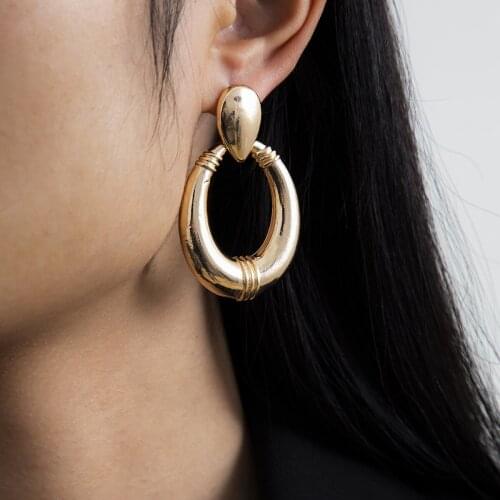 Ornament Fashion Cross Border Graceful Office Lady Style Retro Metal Alloy Earrings Irregular Minimalistic Water Drops