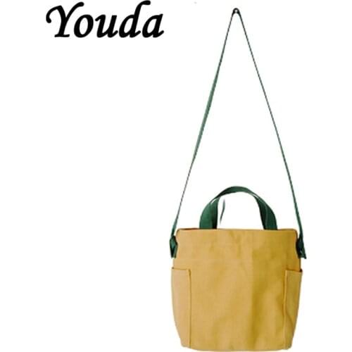 Youda Japanese Harajuku Style Five-color Literary One-shoulder Canvas Bag Retro Portable Messenger Bags