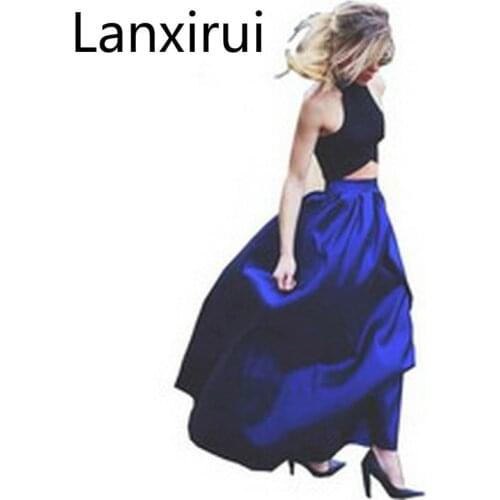 4xl 5xl Blue 118cm Length Long Maxi Women Summer Skirts Faldas High Waist Pleated Womans Jupe Female Clothes Floor Length Skirt